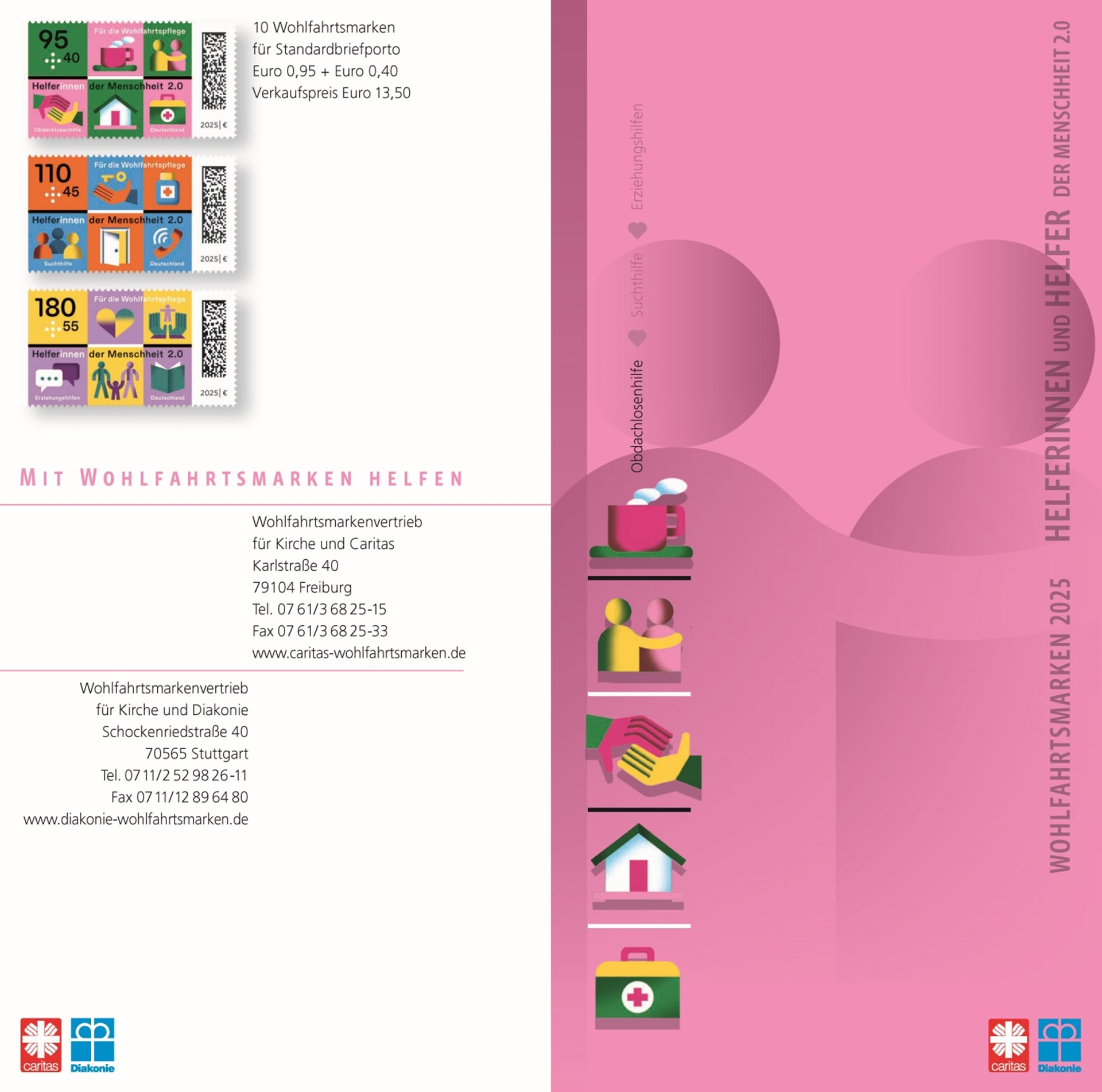 Wohlfahrtsmarken Markenset 2025, Angabe von Preisen und Bestellmöglichkeit